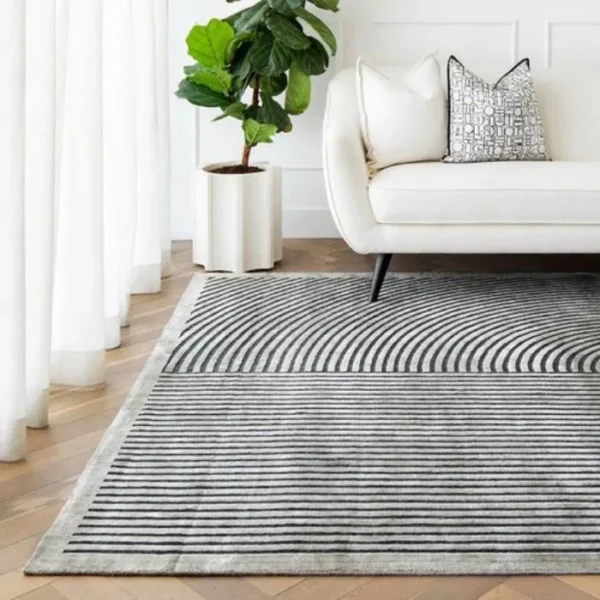 Curves and Straight Lines Patterned Rugs image 2