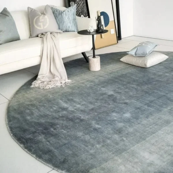 Dark and Blue Ombré Effect Design Round Rugs