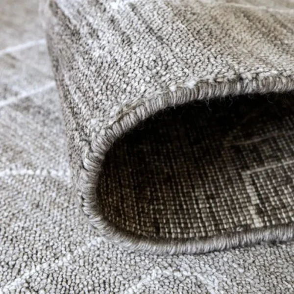 Grey Pattern Blue Wool Rug for Interiors