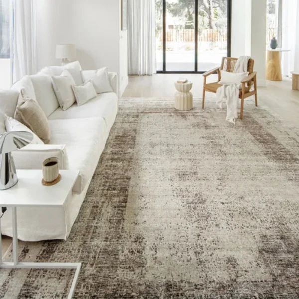 Decorative Rustic Abstract Beige Rug