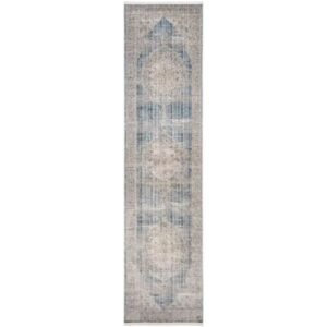 Delicate Motif Runner Rug – Soft Blue Finish image 1