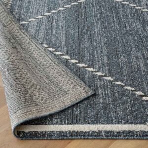 Denim Blue Diamond Line Runner Rugs image 3