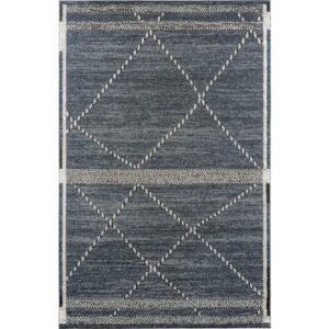 Soft blue diamond print area rug