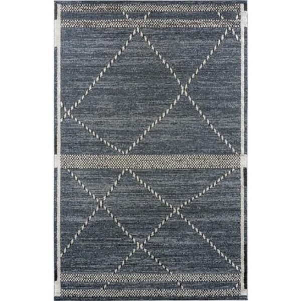 Soft blue diamond print area rug