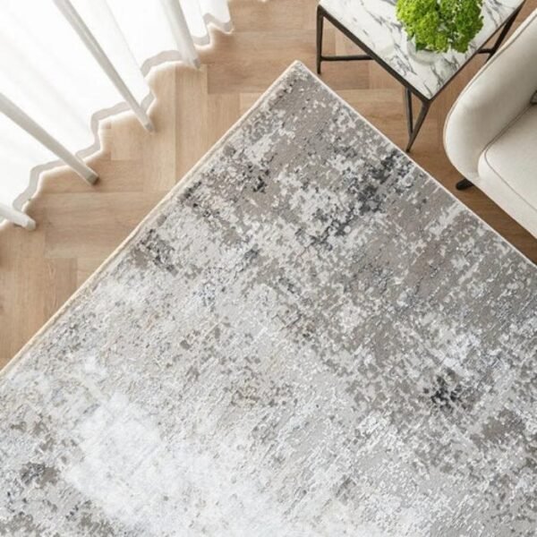 Grey abstract art rug floor