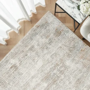 detailed pattern beige rust abstract rug