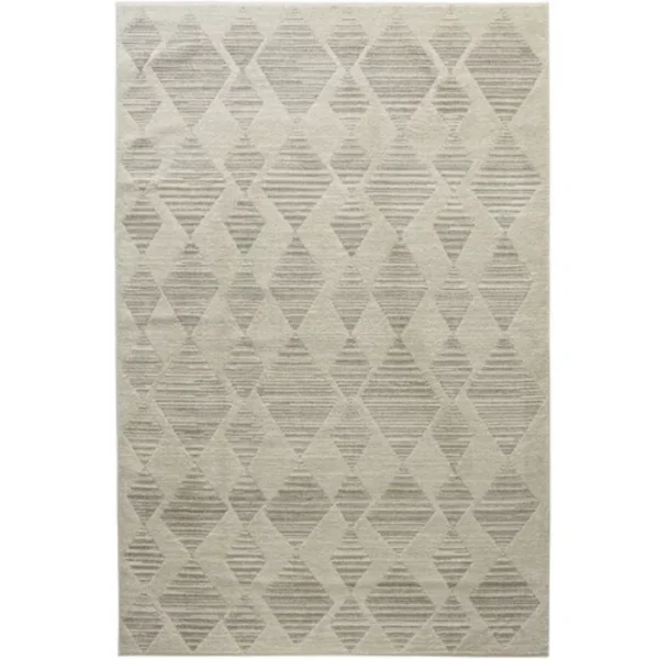 Diamond Striped Cream Rug