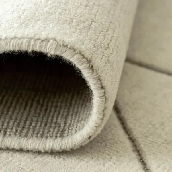 Diamonds in Squares Narrow Lines Round Rug image 1