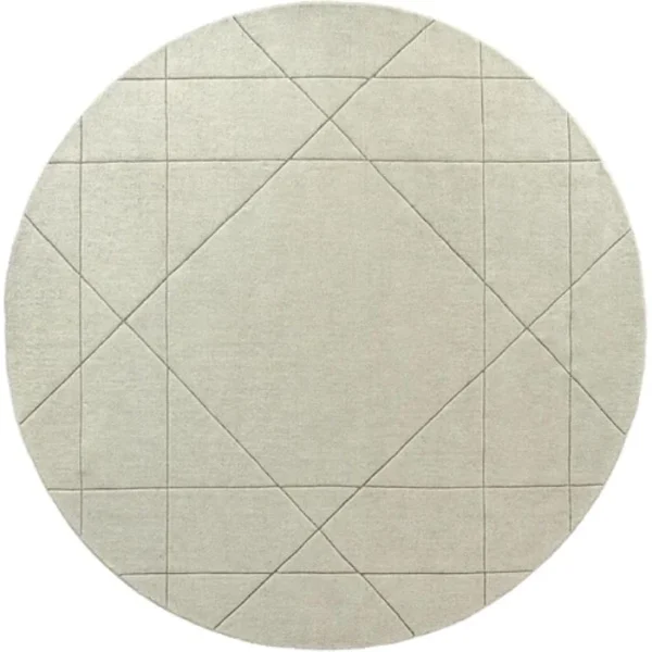 Diamonds in Squares Narrow Lines Round Rug image 2