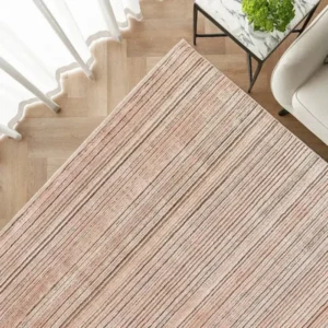 Dining area narrow stripes rug