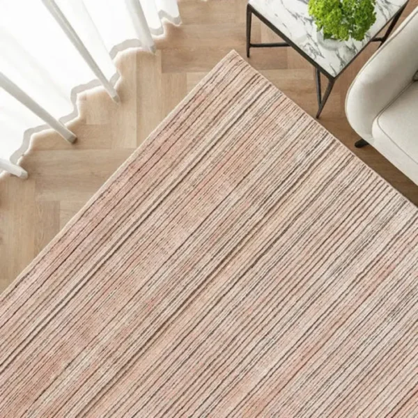 Dining area narrow stripes rug