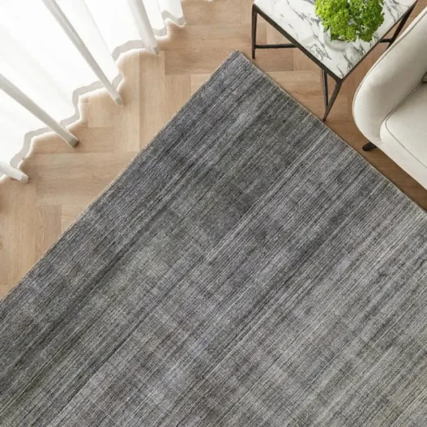 Dining room ombre narrow stripes rug