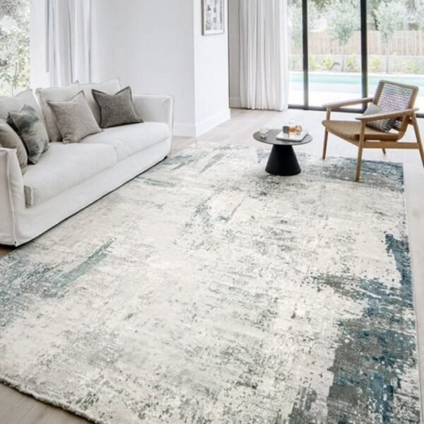 Distressed Abstract Design Rug