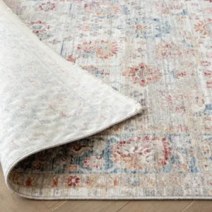 Distressed boho rug in living room