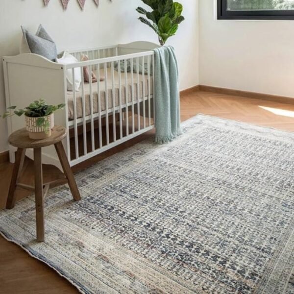 Distressed traditional pattern rug
