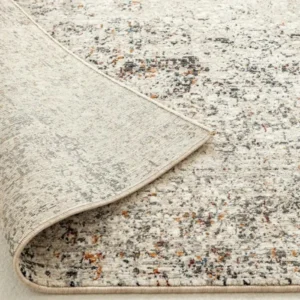 Distressed Grey Beige Abstract Rug