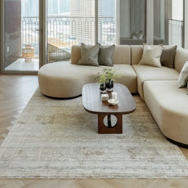 Traditional faded medallion carpet