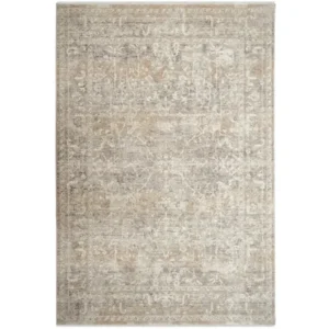 Distressed Beige Pattern Rug