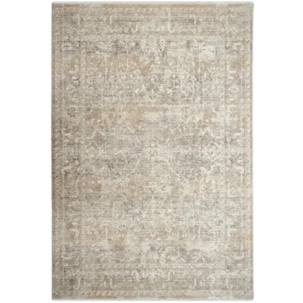 Distressed Beige Pattern Rug