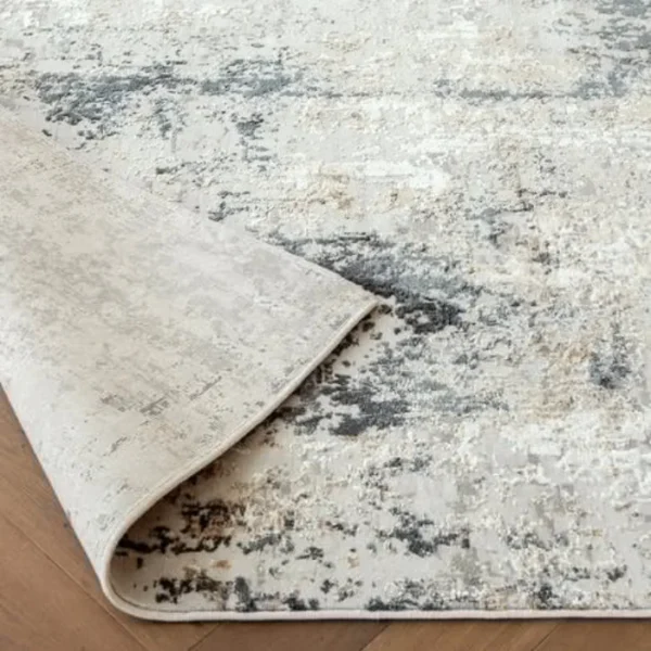 Grey Distressed Modern Rug