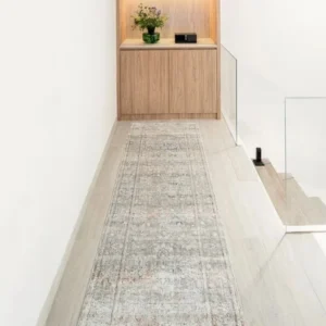 Distressed Rustic Beige Runner Rug