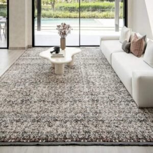 Faded vintage design traditional rug