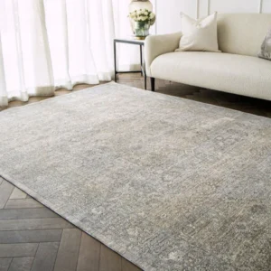 Durable central medallion patterned rug