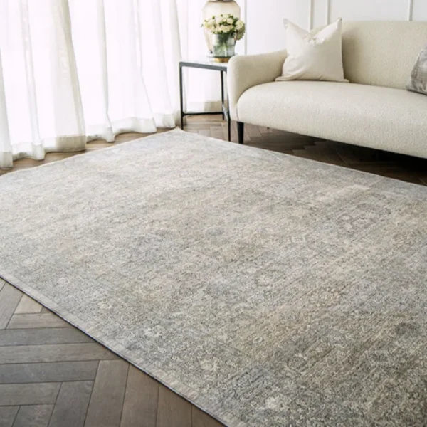 Durable central medallion patterned rug