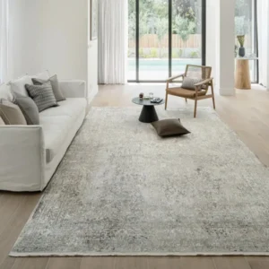 Durable faded traditional rug