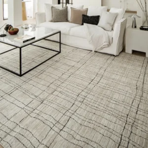 Durable wavy grid rug for everyday use