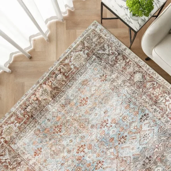 Medallion rug under dining table
