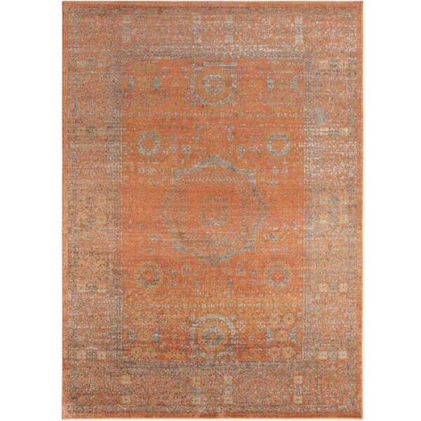 Antique style faded medallion rug
