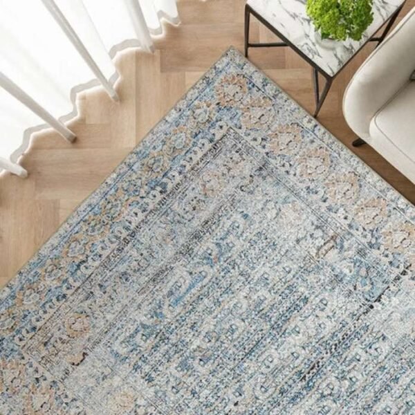 Medallion rug styled in living room