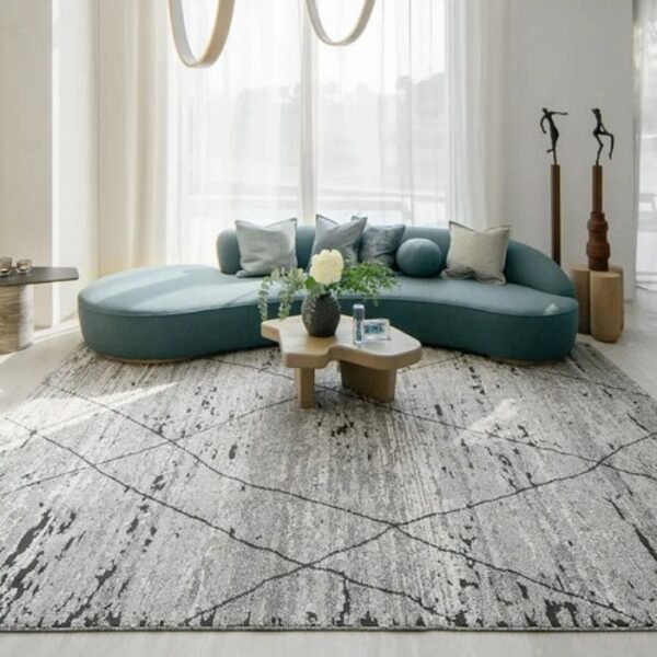 Rug with faded background and line pattern