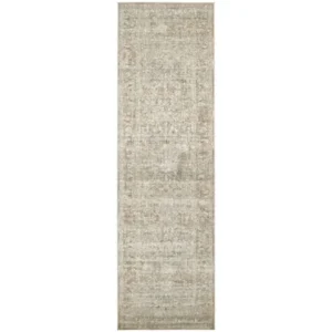 Faded Beige Distressed Runner Rug image 2