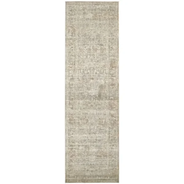 Faded Beige Distressed Runner Rug image 2