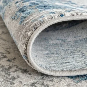 Faded Blurred Grey Patterned Runner Rugs image 4