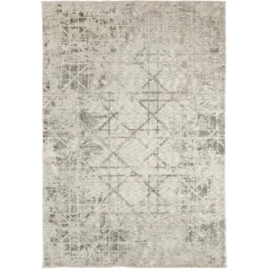 Faded Criss-Cross Patterned Rug with Line Texture