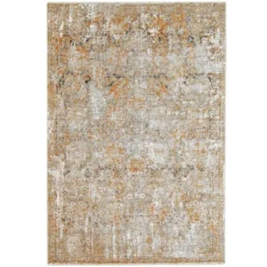 Faded rust and grey abstract rug