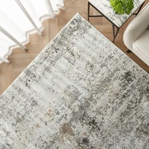Faded Grey Distressed Rug