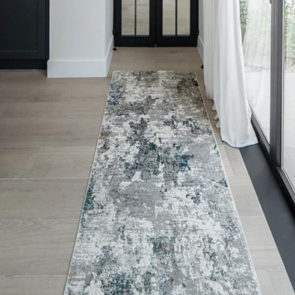 Faded Lines Runner Rug – Contemporary Hall Accent image 3
