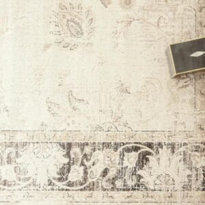 Faded Look Grey Beige Woven Rug