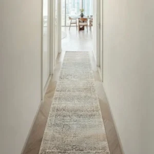 Faded Medallion Patterned Runner Rugs