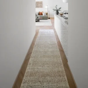 Faded Medallion Patterned Rustic Runner Rugs