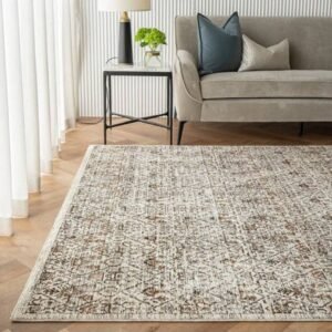 Faded Traditional Diamond Pattern Rugs image 2