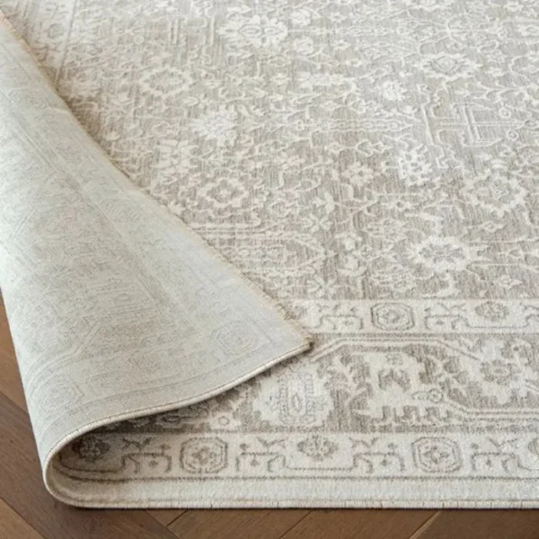 Faded Traditional Patterned Beige Runner Rug image 1