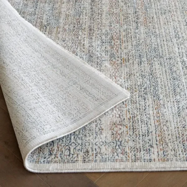 Faded Traditional Patterned Cream and Gold Runner Rug image 1