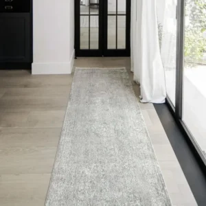 Faded Traditional Patterned Grey Runner Rugs