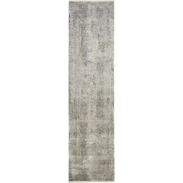 Faded Traditional Patterned Grey Runner Rugs image 2