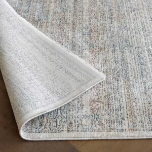 Faded traditional patterned rug living room